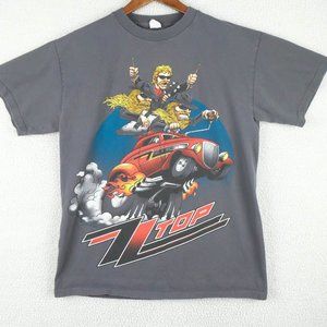 Vintage ZZ Top T Shirt Womens Small Band Tour Tee Vintage Car Music AAA 90s